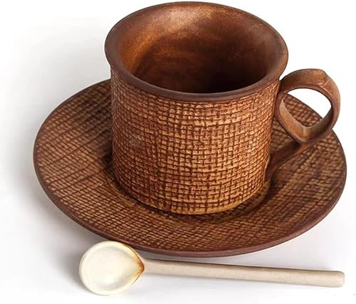 Ensemble tasse à thé et soucoupe, tasses en céramique, tasse tasse à café en céramique ensemble tasse et soucoupe à expresso italien thé de l'après-midi service à thé créatif nostalgique maison tasse