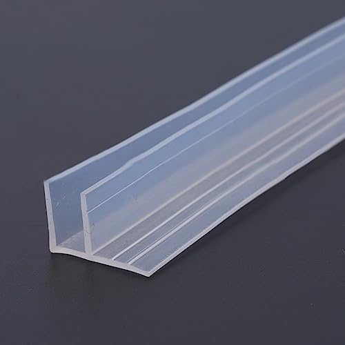 1 joint de douche, 2 m en forme de F, bande d'étanchéité en caoutchouc transparent, convient pour les portes en verre de 6 mm