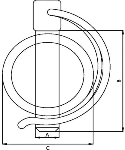 cyclingcolors 4x Perno di Bloccaggio Spine a scatto 8x34mm perni a sgancio rapido molla acciaio anello copiglie tagliaerba tosaerba trattore