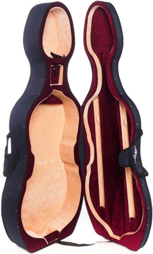 M-Case Schaumstoff Cellokoffer 4/4 Classic Marineblau, Burgunderrot - Beige