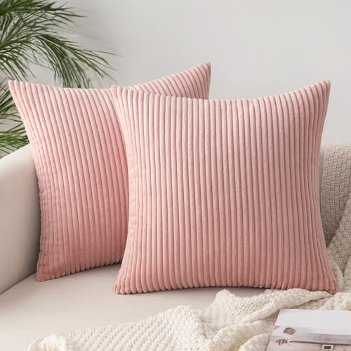 Slozzi Kordsamt Kissenbezug 40x40 Rosa Kissenbezüge 2er Set Kissenhülle