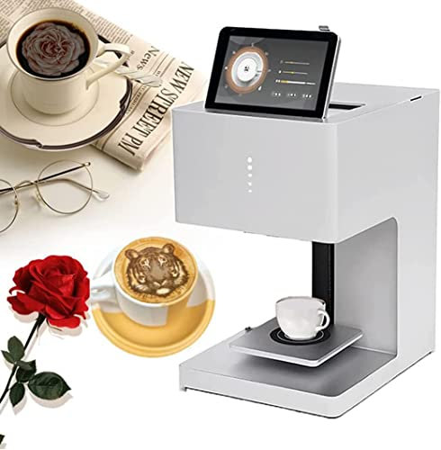 Macchina per caffè, Torte Dessert Birra Biscotti Pane, Stampante 3D Latte Art Caricamento selfie di foto WiFi digitale, per creatore di decorazioni fai-da-te, Funzionamento touch screen completo