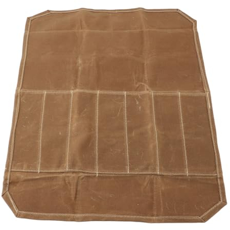 Waxed Canvas Knife Roll Bag for Chef and Kitchen Knives, Portable Knife Storage Case Tool Roll Carrier, Ideal for Picnic Camping Barbecue