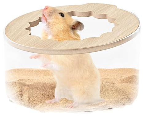 Misaakoeq Small Animal Sand Bath Box, Hamster Bath Tub, Hamster Box, Sandbox, Hamster Cleaning Bathing Accessories, Secure Lid For Hamsters, Gerbils, Small Animals