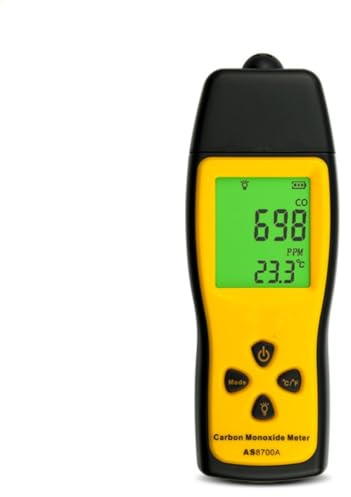 Lidzopas Testeur de monoxyde de carbone portable - Détecteur de fuite de CO numérique - Analyseur de gaz - Détecteur de haute précision AS8700A (pile non incluse)