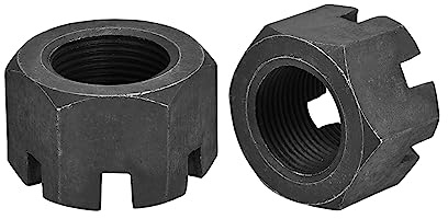 QUARKZMAN M30 x 2 mm Sechskant-Schlitzmutter, Sechskantmuttern aus Kohlenstoffstahl der Güteklasse 4.8, schwarz, 3 Stück