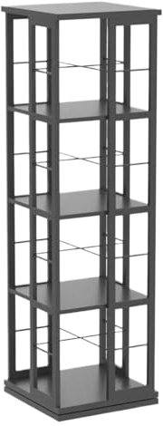 YGLEEULI Drehbares Bücherregal Rotierendes Bücherregal Eckbücherregal 360-Grad-Display Drehbares Bücherregal aus Holz Bodenstehendes Bücherregal Schmales Regal