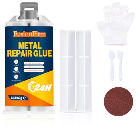 Colla per riparazioni metalliche 80g, adesivo resistente alle alte temperature per metallo-metallo, plastica, acciaio inossidabile, alluminio, bricolage e tubi metallici, Aluminum Alloy (80g)
