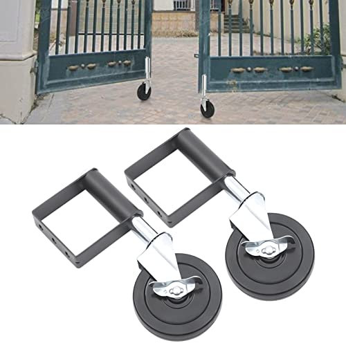 127mm Türrollen für Torrollen 360°-Lenkrolle, Aus Gummimaterial und Metallkonstruktion, Tor Stützrad Gefedert Schiebetorrolle für Schwerlast-Torräder/Drehbare Torrolle, 50kg Belastbarkeit