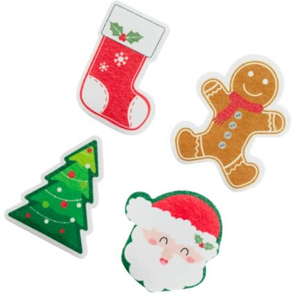 OUNONA 4stücke Weihnachts-spülschwämme Lustige Und Wiederverwendbare Reinigungsschwämme Für Geschirr Und Oberflächen Multifunktionale Küchenhelfer Für Und Bad