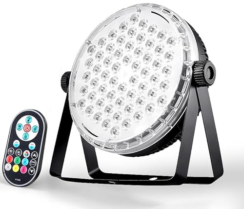 DJANT Stage Lights 60 LED RGBW Par Lights, Party DJ Disco Strobe Light, Remote Control & DMX Control Sound Activated for Home Room Dance Party Birthday Karaoke Halloween Christmas