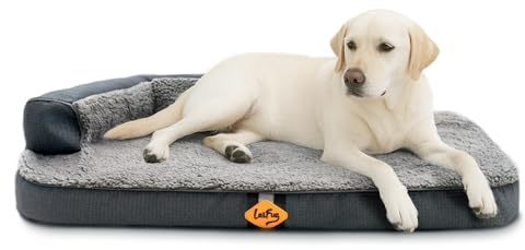 Laifug Orthopädisches Hundebett aus Memory-Schaum, wasserdichtes Haustier-Sofabett mit abnehmbarem und waschbarem Bezug, rutschfester Unterseite und Stützschaum – ideal für ältere Hunde, arthritische