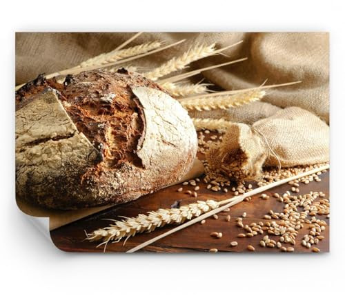 ARTTOR Fotomural 200x140 cm Papel Pintado Cocina - 2246 - WF3 | Pan Panadería Alimento Premium Canvas Papel pintado de vinilo tejido no tejido Decoración de Pared Salón Moderno ARTTOR