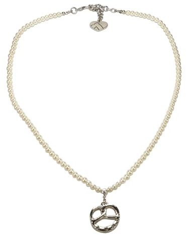 Alpenflüstern Perlen-Trachtenkette Strassbreze - Damen-Trachtenschmuck Dirndlkette (silber-farben) DHK351