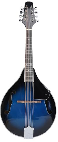 Mandoline A Style Bois Pêche 8 Cordes, Accordeurs Ouverts Chrome - Son Chaleureux, Confort de Jeu, Facile à Accorder, Parfait pour Débutants et Musiciens Confirmés