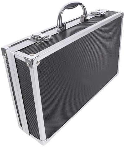NOLITOY Maleta Protectora Estructura de Aleación de Aluminio Micrófonos Inalámbricos para y Espuma, Almacenamiento para Dos Micrófonos, Adecuado para Sala de Karaoke
