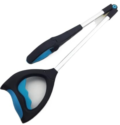 NIUSABOU Behinderte Handschellen, Abfall-Picker-Grabber-Arm-Verlängerungs-Aluminium-Gummi-Müll-Clip for behinderte Unterstützung