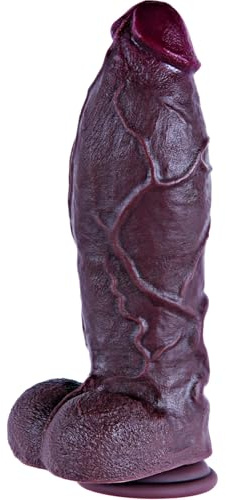 Godemiché réaliste noir de 20,5 cm,épais et texturé, en silicone double densité,avec ventouse,pour la stimulation du point G et la pénétration anale. Un sextoy réaliste, unisexe,idéal pour les couples