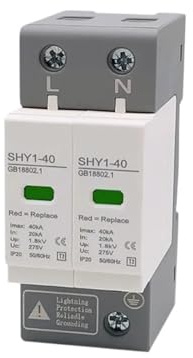 1 PCS Surge Protection 20〜40KA 30KA〜60KA House Lightning Protector Low-Voltage Arrester Device 275V 385V Din Rail(2P 385V AC,30-60KA)