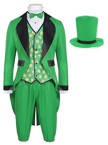 Hjatirace Disfraz de Verde para Hombre,Disfraz de Verde para Adulto | Traje de disfraz de verde para adulto,Disfraces de cosplay multiusos para celebraciones, espectáculos, juegos de simulación, de