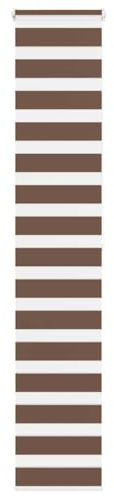 Yisssmeng Store double zébré marron 50 x 200 cm sans perçage Klemmfix Protection solaire Store vénitien en 100 % polyester Hauteur réglable pour salon, chambre à coucher, bureau
