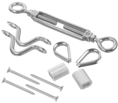 SHINYPASING Tenditore in Acciaio Inossidabile a Corpo Aperto 1/8 per Funi Metalliche, Tensionamento Cavi Resistente alla Corrosione, Accessorio per Tiranti Industriali e Applicazioni
