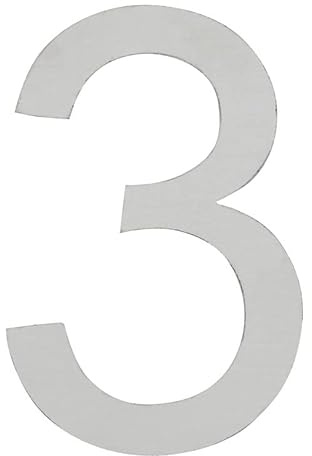 ARREGUI SEC11-T3 Numeri e lettere di 20 cm di altezza | Numero civico e lettere esterno | Acciaio inossidabile | Numeri di porta moderni Segnaletica Targa Indirizzo di casa | 20 cm | Numero 3