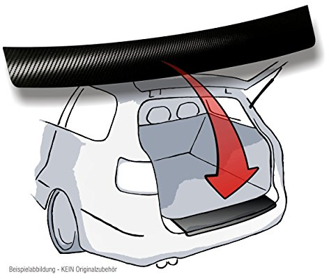 LACKSCHUTZSHOP Ladekantenschutz passend für VW Polo V 3türig (Typ 6R 2009-2014 und Typ 6C ab 2014) - 3D Carbon schwarz