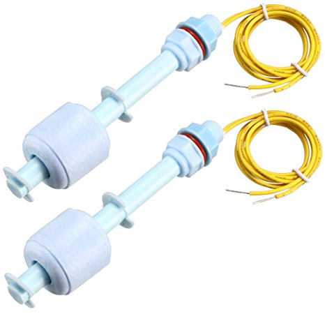 sourcing map 2 Stück PP-Schwimmerschalter M10 100 mm Länge 16-Zoll-Kabel für Wasserpumpentank Flüssigkeitsstandsensor