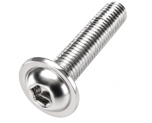 10 Stück Linsenkopf Schrauben mit Flansch M6x16 mm - ISO 7380/2 - A2 Edelstahl - Innensechskant - V2A – Linsenflanschkopfschrauben (10, M6x16 mm)