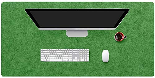 Schreibtischunterlage für Büro, 5 mm dick, Filz, Schreibtischunterlage für Maus und Tastatur, Laptop, runde Kanten, Tischschutz für Büro und Zuhause (100 x 50 cm, grün)