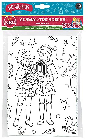 Mal Mich Bunt Ausmal-Tischdecke aus Papier Bibi & Tina Weihnachten