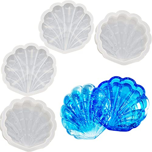 Cayway 2 PCS Box Resin Molds Shell Box Silicone Resin Molds Seashell Storage Box Jewelry Casting Silicone Molds for Resin Crafts DIY