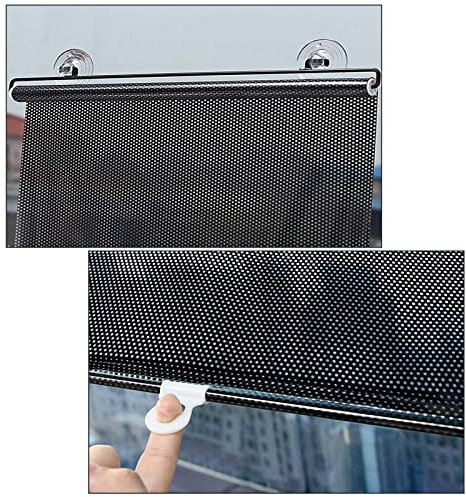 Xrdbfd Rollos Mit Saugnäpfen, Fensterrollo Rollo Dachfenster, Verdunklungsrollos Ohne Bohren, Schwarze Sonnenschutzrollos, 45x125/58x125cm Temporäre Sichtschutz Jalousien,58x125cm/23 * 49in
