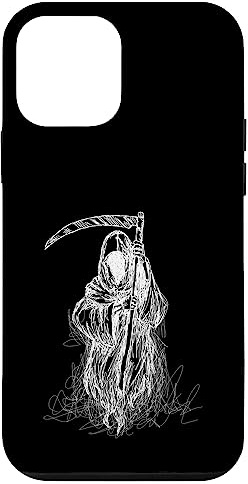 iPhone 12 mini Halloween Grim Reaper Ghost with Scythe, Hand Sketch Case