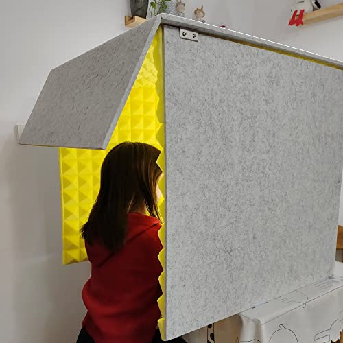 Portable Vocal Booth,isolation Booth,sound Booth,Desktop Soundproof Cover,self Made Sound Recording Vocal Booth Box,Vocal Sound Absorbing Shield,for Studio Desk,recording Booth,microphone ( Color : Ye
