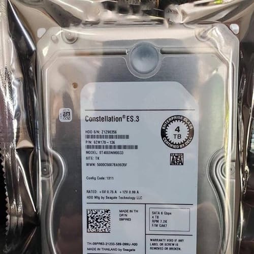 MIDTY HDD para disco duro interno de 4 TB de 3,5 pulgadas, 6 Gb/S, 128 MB y 7200 rpm, para disco duro externo de servidor para 09PR63 ST4000NM0033