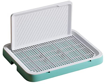 JISADER Soporte para Almohadilla de Entrenamiento para Entrenamiento de Perros, Caja de Cama para Arena, urinario Antideslizante, Orinal para Perros, Bandeja, m Verde