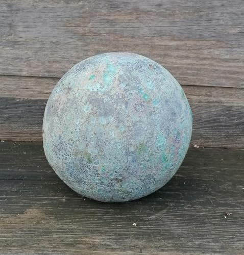 Generisch B-Ware !! Schöne außergewöhnliche Kugel ø ca. 20 cm aus winterfesten Steinzeug türkis - blaugrün Deko Garten
