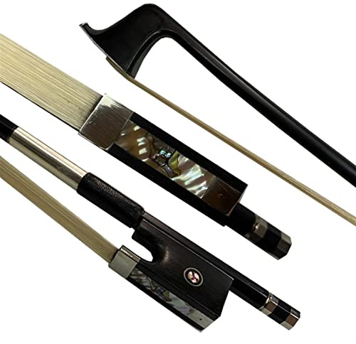 Geigenbogen 4/4 Kohlenstofffaser Geige Bug Schwarz Carbon Bogen 4/4violin Bogen Ebony Frosch