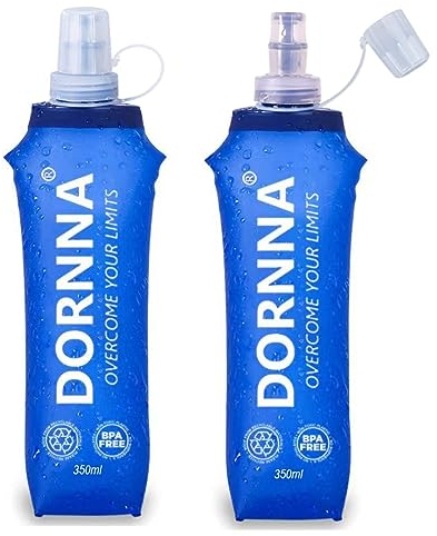DORNNA® Gourde Souple Sans BPA 2PCS - Flasque Running, Soft Flask, Bouteille d'eau pour Sport Utilisation Hydratation en Extérieur. (350 ml - 2 pcs)
