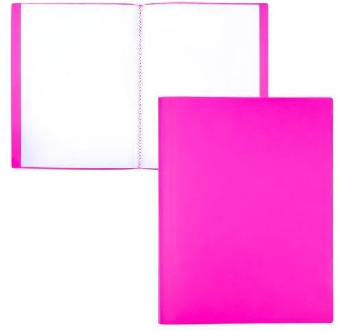 Raylu Paper Porta Listino A4 con 10 Buste Trasparenti, Portalistino in Polipropilene 100% Riciclabile, Portadocumenti per Ufficio e Scuola (A4, Rosa, 10 Buste)