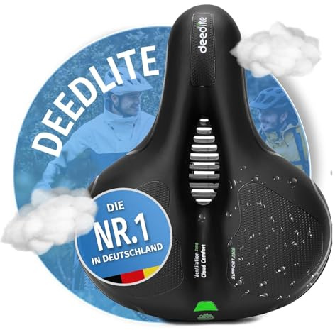 Fahrradsattel Cloud Comfort Pro Max Sattel - Endlich Schmerzfrei Radfahren Bequem Weich Memory Schaum Radsattel Mit Rotem Warnstreifen Cityradsättel Mountainbikesättel mit Federung