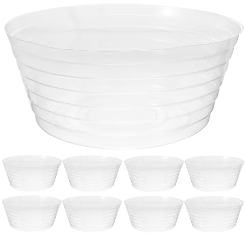 SUPVOX 10 Pcs Clear Plant Pot Liners Waterproof Plastic Planter Liner Basket Liner Plant Tray for Indoor Pots Anti-Overflow Flower Pot Base 8.46 in