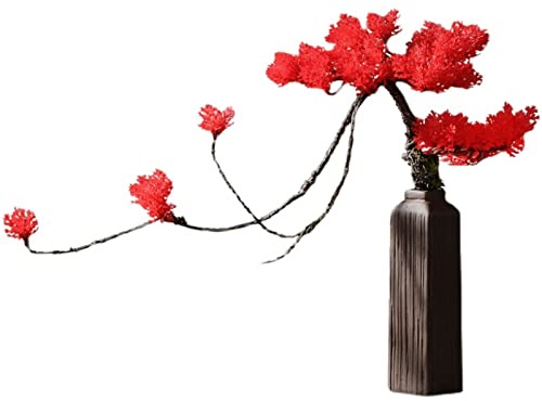 Bonsai Artificiel Bonsaï artificiel en pin, fausse plante de bureau, ornements de pot d'arbre avec vase, plante de bonsaï en cèdre japonais for la maison, décoration de bureau Bonsai Artificiel Realis