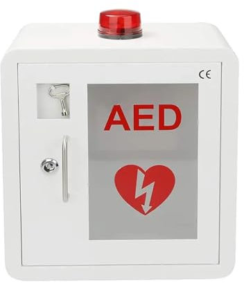 SXTYFBB Wandmontierter AED-Defibrillator-Aufbewahrungsschrank, Erste-Hilfe-Set, AED-Alarmbox mit Schlüssel und Alarm, passend für die meisten AED-Modelle, für Büro, Pflegeheim
