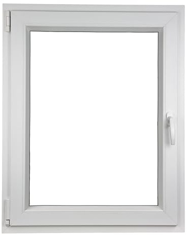 ALUCON Fenster 400x900 mm – Kunststofffenster 40x90 cm – Flügelfenster Innen Weiß/Außen Weiß – DIN Links