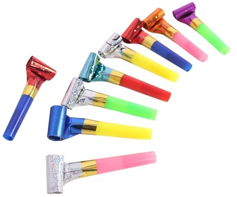 100 piezas de sopladores de ruido divertidos sopladores de fiesta para niños, colores surtidos para cumpleaños, baby shower, Año Nuevo, cuernos