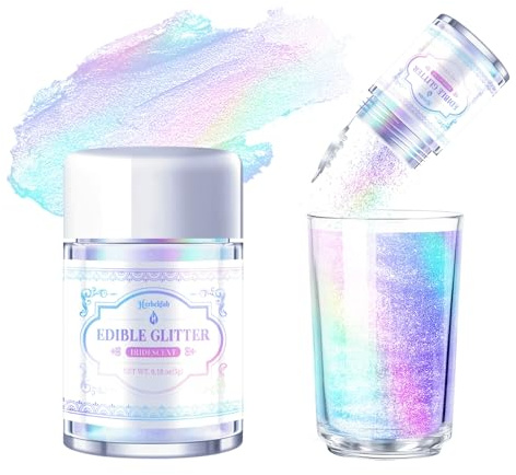 Iridescent Edible Glitter – 5g Rainbow Luster Dust Drink Glitter, Food Grade Shimmer Powder for Cocktails, Cakes, Beverages, Chocolate & Candy