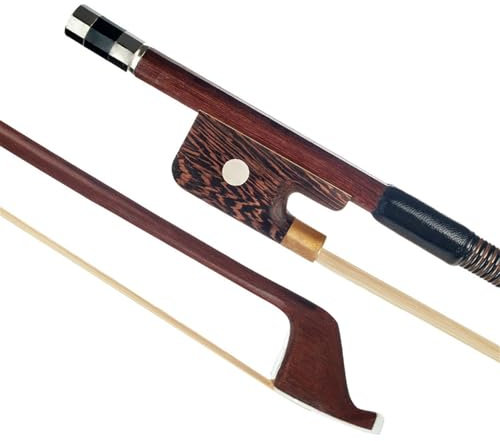 Professioneller Geigenbogen Handgefertigter Kontrabassbogen In Der Größe 4/4 3/4 1/2 1/4 Aus Brasilianischem Holz Mit Rundem Auge Und Weißem Bogenhaar(1/4)
